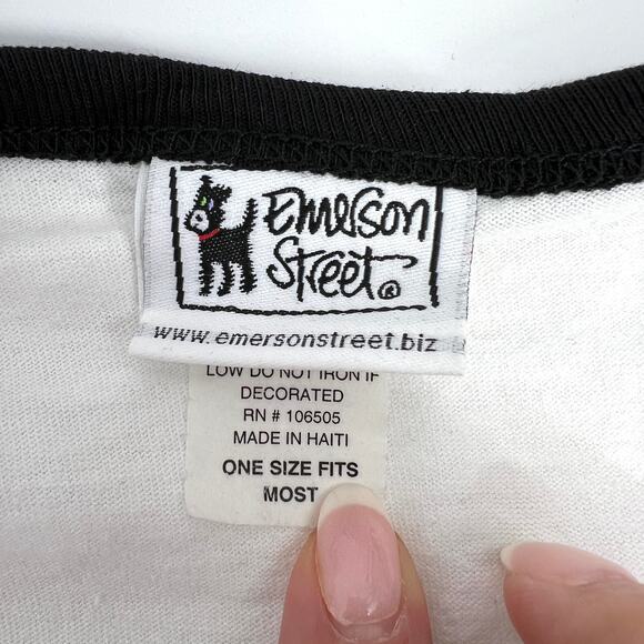 Vintage Emerson Street One Size Fits Most V-Neck Sleep T Shirt Sleep With A Dog - Picture 7 of 9